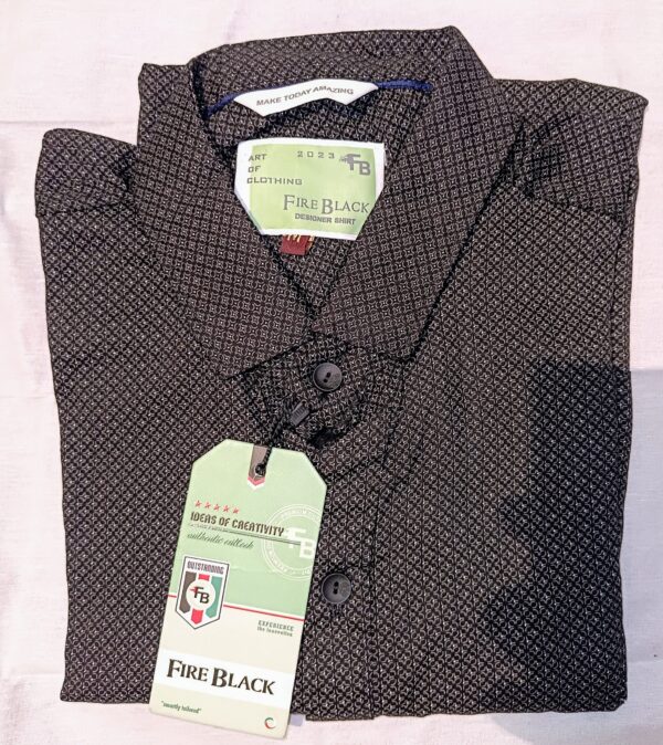 Fire Black Casual Shirt for Men (Size-M)