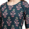 Straight Women Casual Printed Kurti - Black (Crepe Fabric) - Image 3