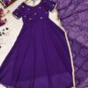 Purple Bandhani Anarkali Dress - Image 3