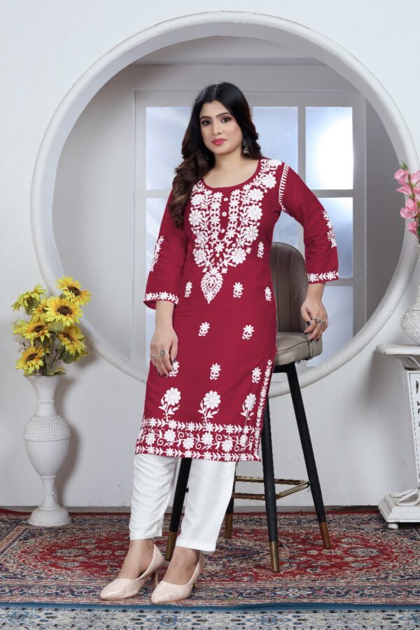 Chikankari Kurti and Pant Set